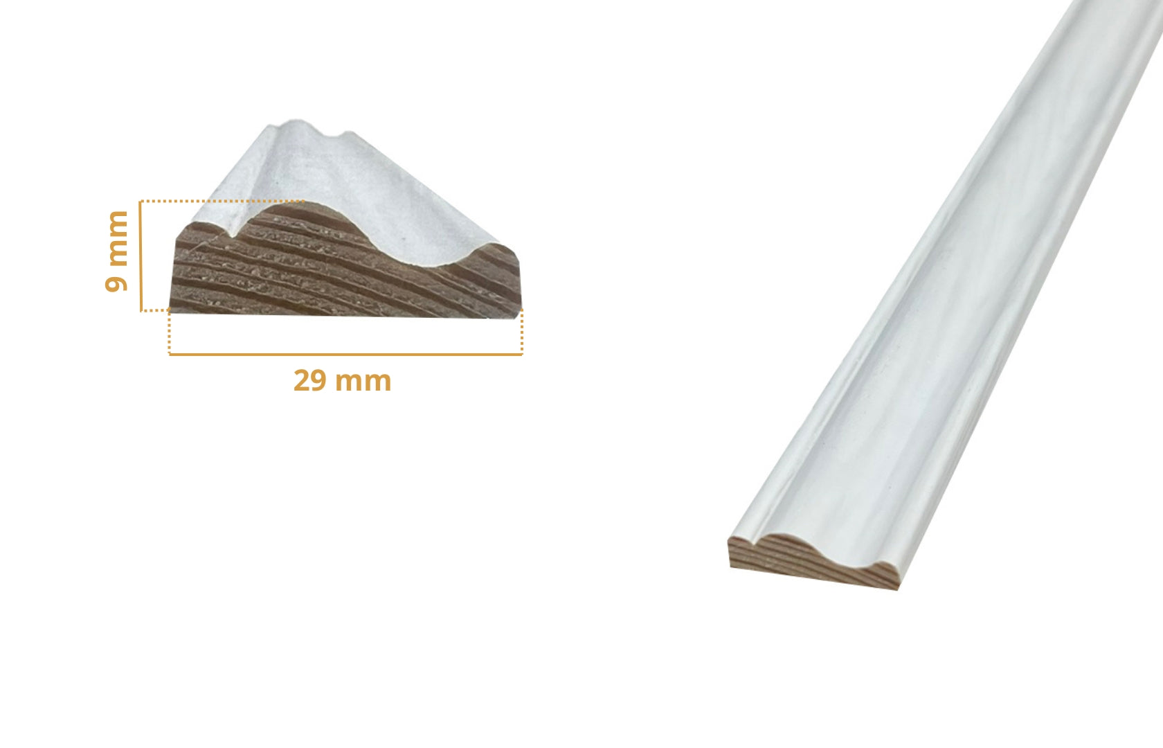 Sierlijst Grenen Gegrond 9x29