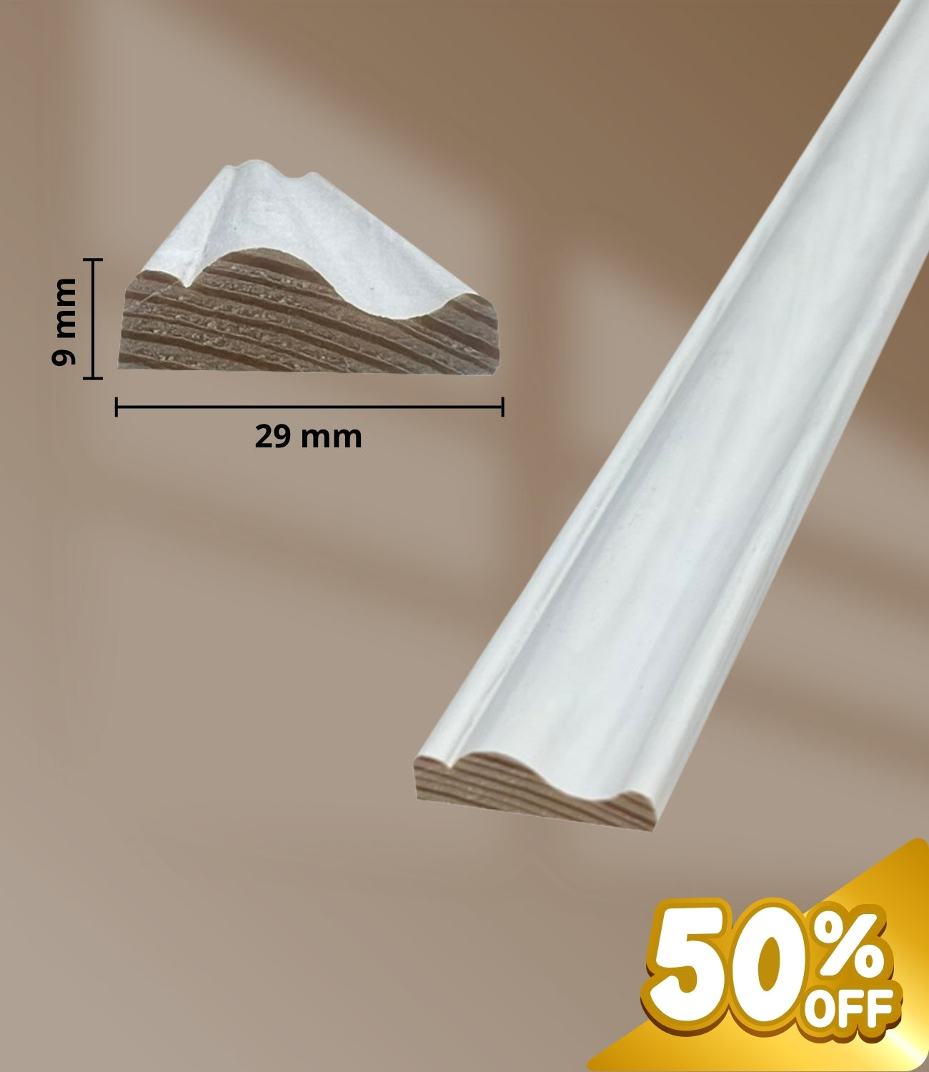Sierlijst Grenen Gegrond 9x29 mm